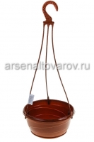 Кашпо подвесное пластиковое 2,75 л 22,5*17 см коричневое Венеция (5PL0347) (5Пласт)