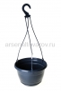 Кашпо подвесное пластиковое  3,3 л 21*13,6 см антрацит Глория (5PL0113) (5Пласт) 