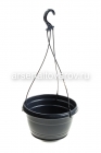 кашпо подвесное пластиковое 2 л 19*11,5 см антрацит Глория (5PL0621) (5Пласт)