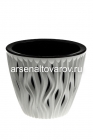 кашпо для цветов пластиковое 5,7 л 23,5*20 см белое/черное Вдохновение (КШ-8651) (BMC)