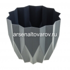 кашпо для цветов пластиковое 5,8 л 23*19 см с дренажным дном антрацит Геометрия (КШ-5817) (ВМС)