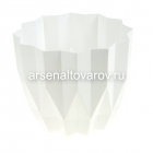 кашпо для цветов пластиковое 5,8 л 23*19 см с дренажным дном белое Геометрия (КШ-5818) (ВМС)