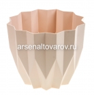 кашпо для цветов пластиковое 5,8 л 23*19 см с дренажным дном пудровое Геометрия (КШ-5816) (ВМС)