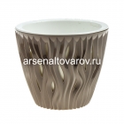 кашпо для цветов пластиковое 2,25 л 17*14,5 см мокачино Вдохновение (КШ-9671) (BMC)