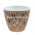 кашпо для цветов пластиковое 3 л 19,5*16,5 см фраппе Вдохновение (КШ-9673) (BMC)