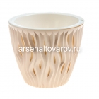 кашпо для цветов пластиковое 3 л 19,5*16,5 см пудровое Вдохновение (КШ-5424) (BMC)