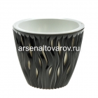 кашпо для цветов пластиковое 4,5 л 21*18 см антрацит Вдохновение (КШ-7933) (BMC)
