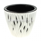 кашпо для цветов пластиковое 4,5 л 21*18 см белое/черное Вдохновение (КШ-7932) (BMC)