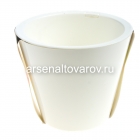 кашпо для цветов пластиковое 5 л 23*20 см со вставкой белое Классик (КШ-9330) (ВМС)