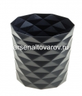 кашпо для цветов пластиковое 3 л 16,5*17,5 см с дренажным дном антрацит Диамант (КШ-4636) (ВМС)