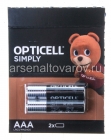 батарейки Оптисел ААА (мизинчиковые) LR03 1.5 V (блистер из 2 шт) (3202/0067) цена за 1 шт