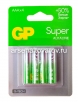 Батарейки GP Супер G-Tech ААА (мизинчиковые) LR03 1.5 V (блистер из  4 шт) (6281) 