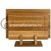 Доска разделочная деревянная (набор из 2 шт) 35*25*1,8 см 30*22*1,8 см с канавкой и металлической ручкой на подставке (31-02)