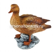 Садовая фигура Утка стоячая на камне 30*30*15 см полистоун (12791) (Россия)