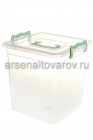 контейнер для продуктов пластиковый 12 л (282*261*280 мм) с ручками (М5240) прозрачный (Башкирия)