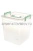 Контейнер для продуктов пластиковый 12 л (282*261*280 мм) с ручками (М5240) прозрачный (Башкирия) 