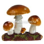 Садовая фигура Маслята на пеньке 29*30 см полистоун (12499) (Россия)